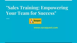 Sales Training Empowering Your Team for Success