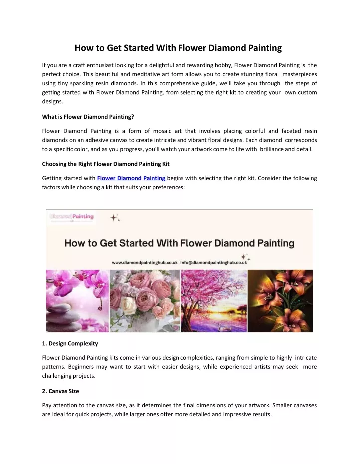 how to get started with flower diamond painting