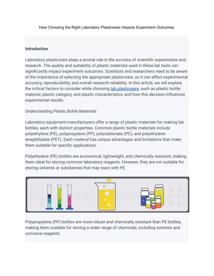 how choosing the right laboratory plasticware