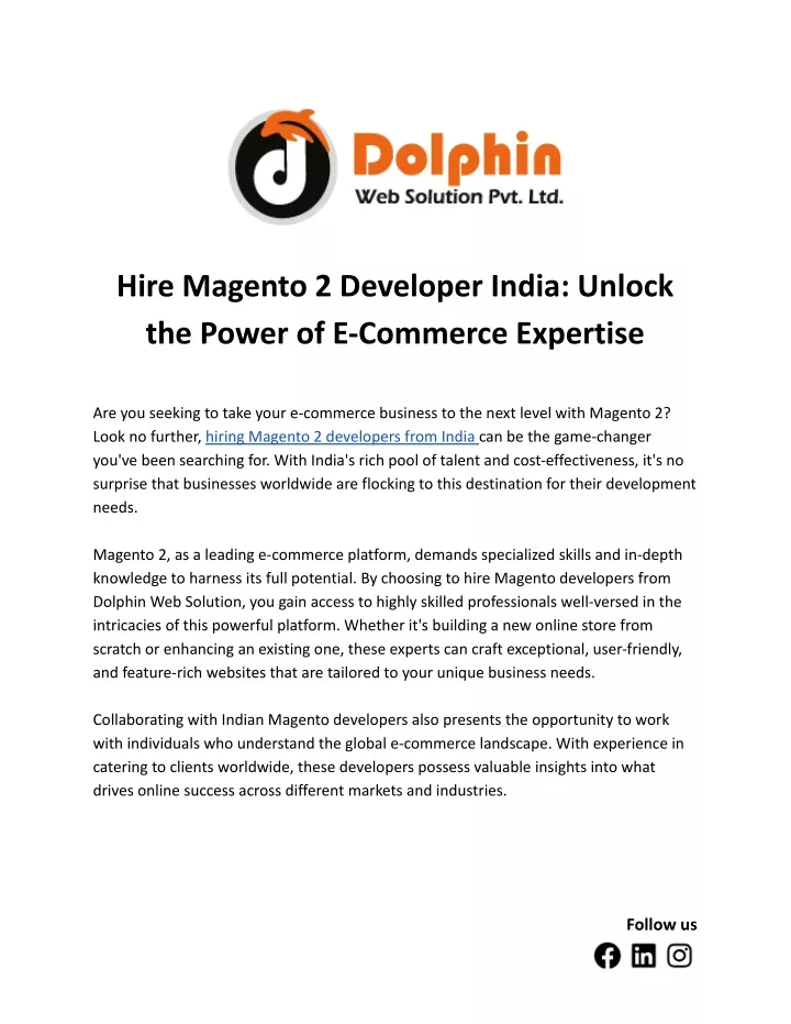 hire magento 2 developer india unlock the power