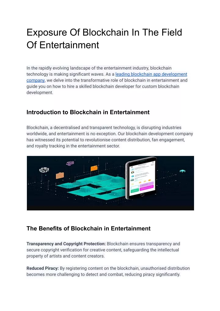 exposure of blockchain in the field