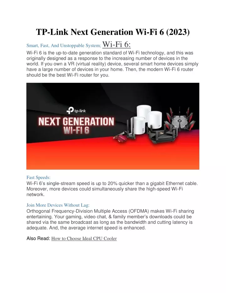 tp link next generation wi fi 6 2023