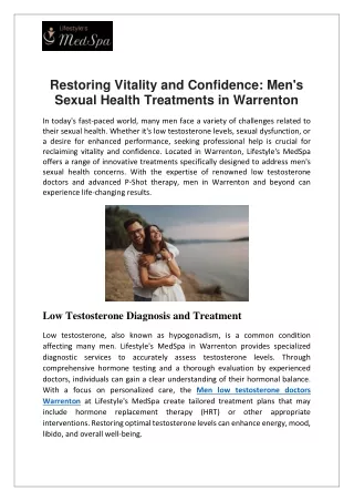 restoring vitality and confidence men s sexual