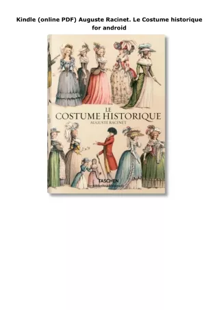 Kindle (online PDF) Auguste Racinet. Le Costume historique for android