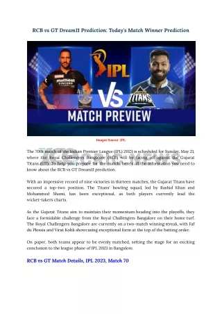 rcb vs gt dream11 prediction today s match winner