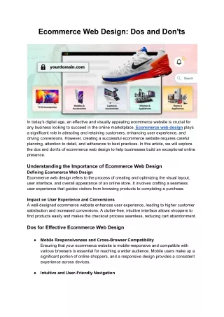 Ecommerce Web Design_ Dos and Don'ts