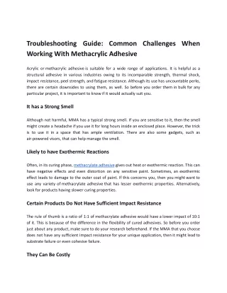 Troubleshooting Guide Common Challenges When Working with Methacrylic Adhesive.docx