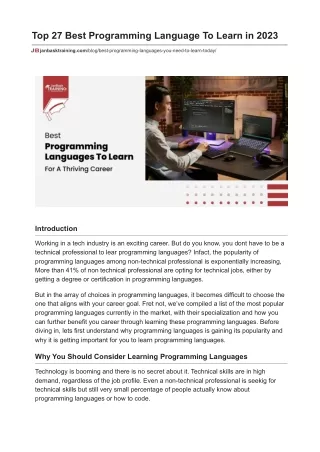 Top 27 Best Programming Language To Learn in 2023