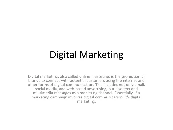 digital marketing