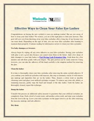 Effective Ways to Clean Your False Eye Lashes