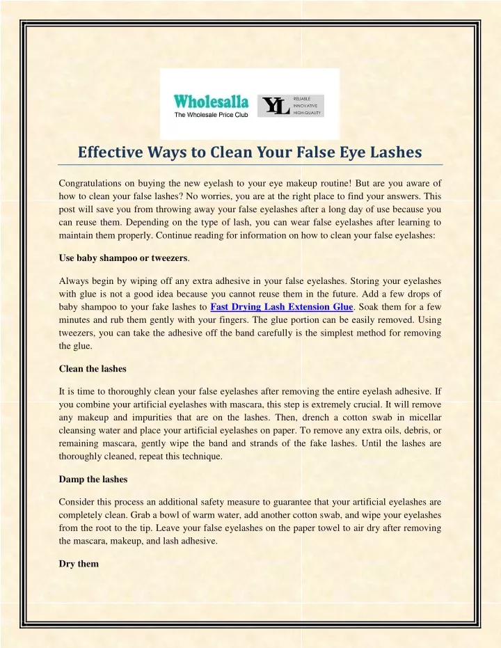 effective ways to clean your false eye lashes