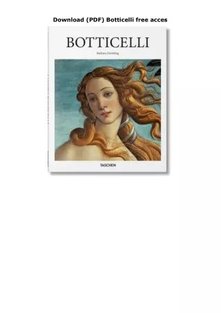 Download (PDF) Botticelli free acces