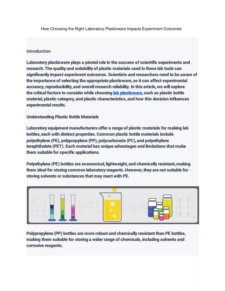 how choosing the right laboratory plasticware