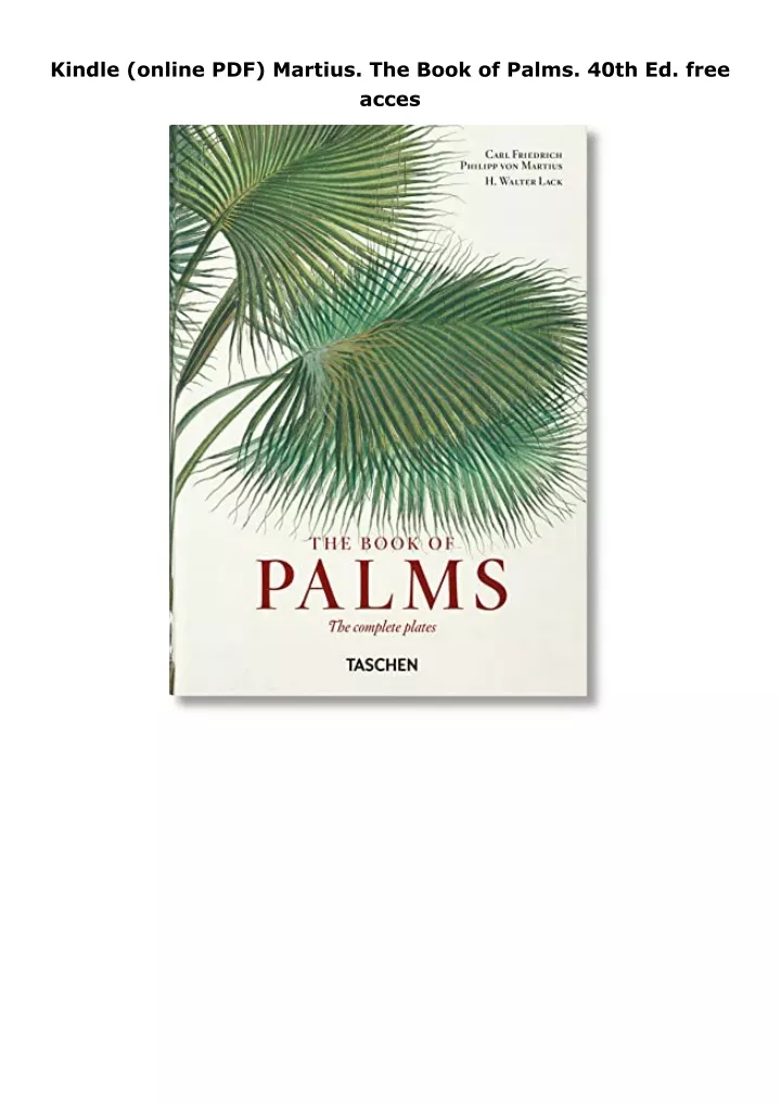 kindle online pdf martius the book of palms 40th