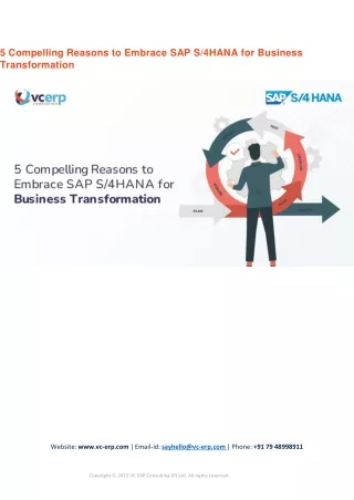 5 Compelling Reasons to Embrace SAP S/4HANA for Business Transformation