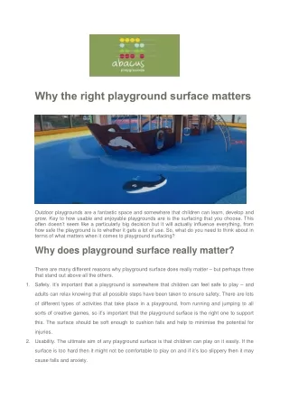 why the right playground surface matters