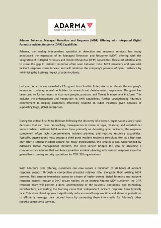 adarma enhances managed detection and response