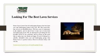 Looking For The Best Lawn Services
