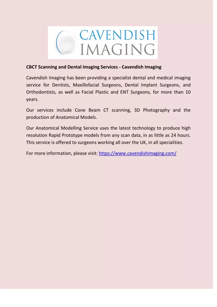 cbct scanning and dental imaging services