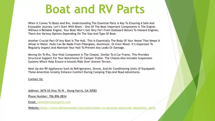 boat and rv parts
