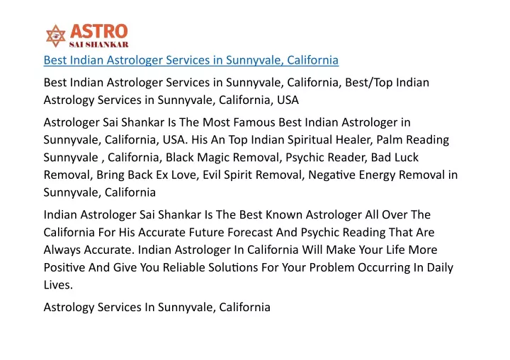 best indian astrologer services in sunnyvale