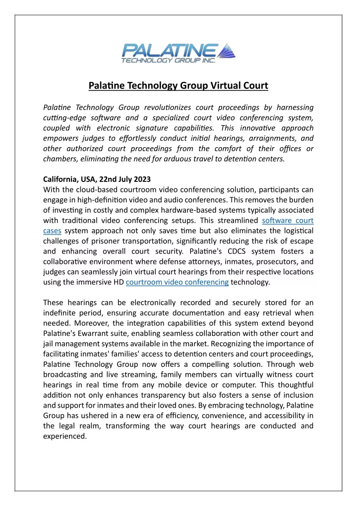 palatine technology group virtual court palatine