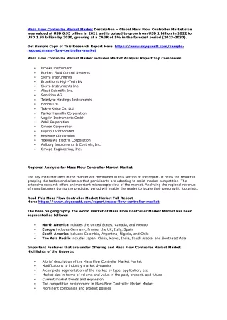 mass flow controller market market description