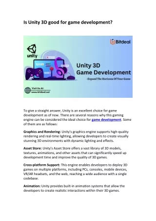 PPT - Transforming Gaming: How Unity 3D Shapes Modern Game Development ...