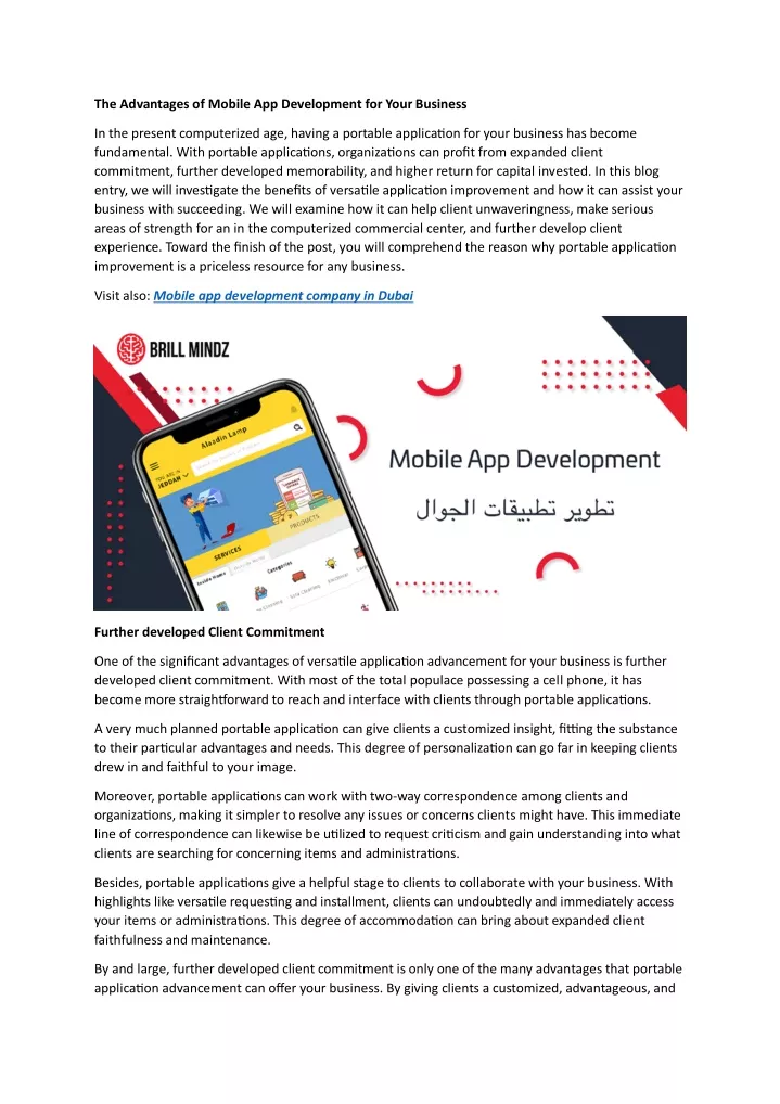 the advantages of mobile app development for your