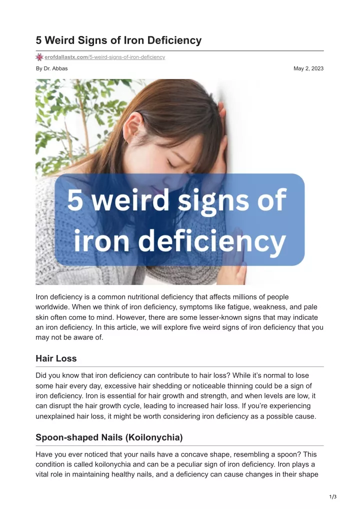 5 weird signs of iron deficiency