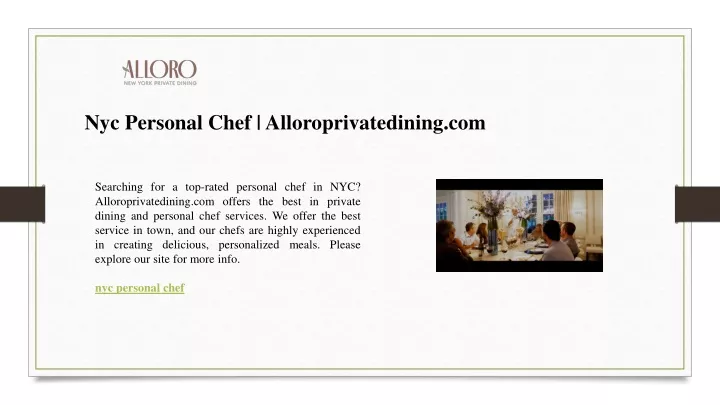 nyc personal chef alloroprivatedining com