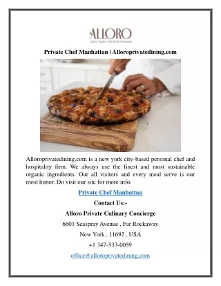 private chef manhattan alloroprivatedining com