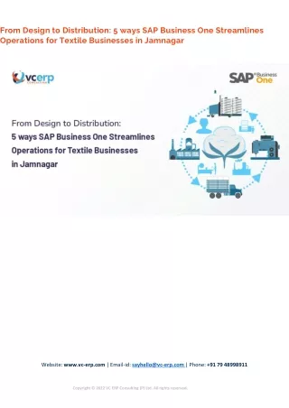 From Design to Distribution: 5 ways SAP Business One Streamlines Operations for