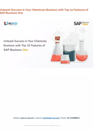 Unleash Success in Your Chemicals Business with Top 10 Features of SAP Business