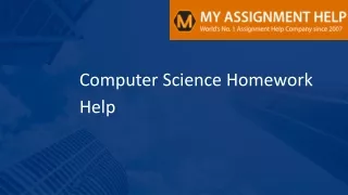 Computer Science Homework Help By Experienced Experts