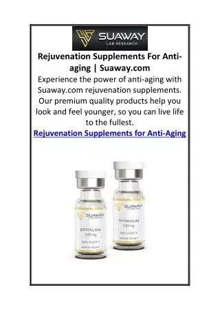 rejuvenation supplements for anti aging suaway