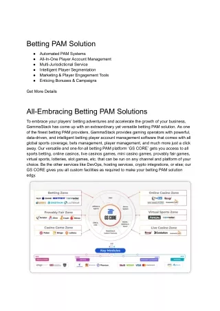 Betting PAM Solution | GammaStack