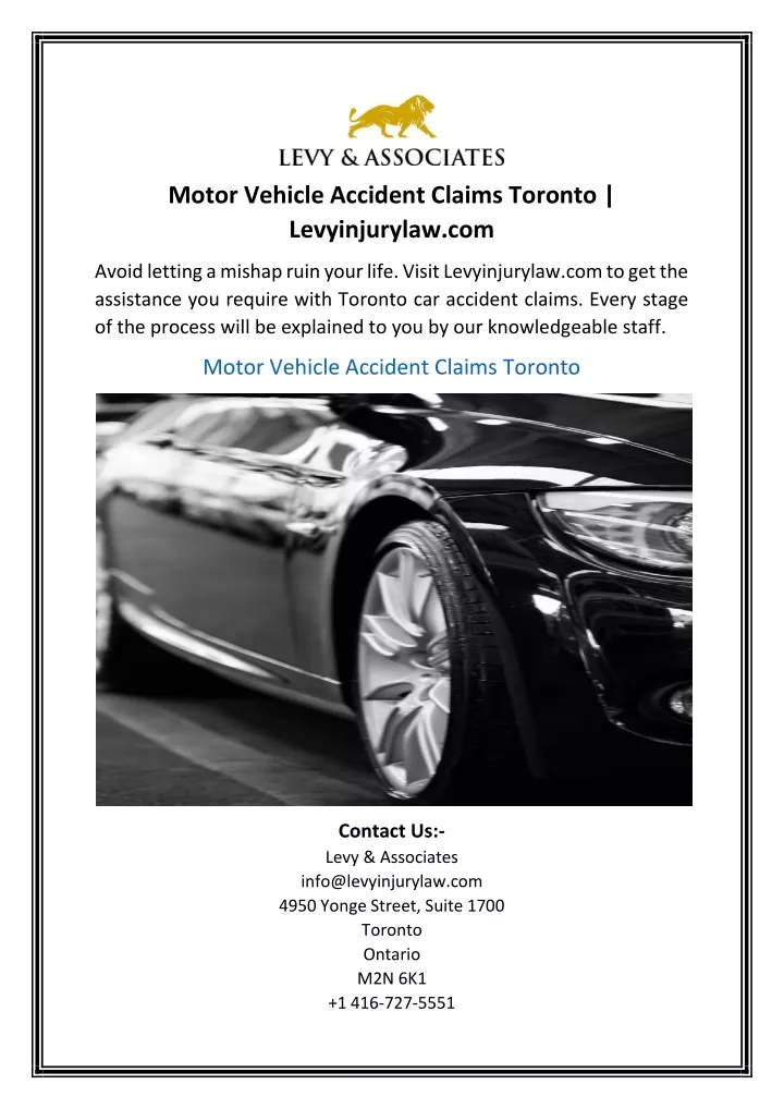 motor vehicle accident claims toronto