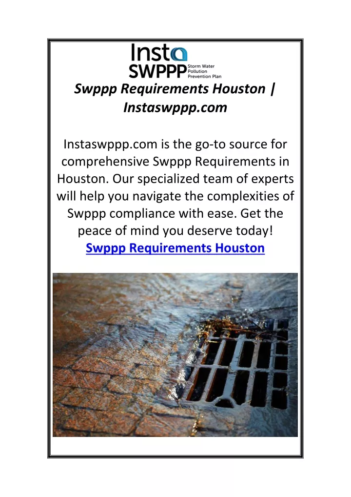 swppp requirements houston instaswppp com