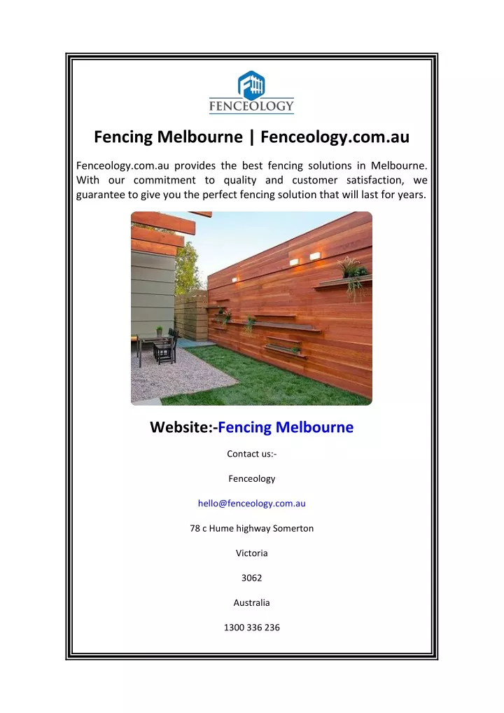 fencing melbourne fenceology com au