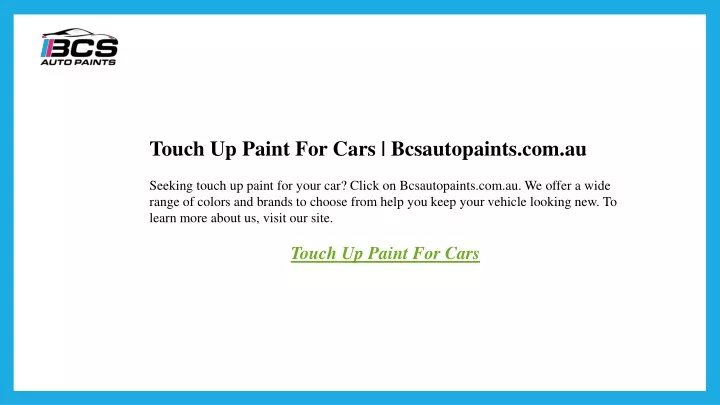 touch up paint for cars bcsautopaints