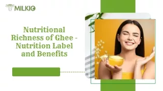 Ghee nutrition label