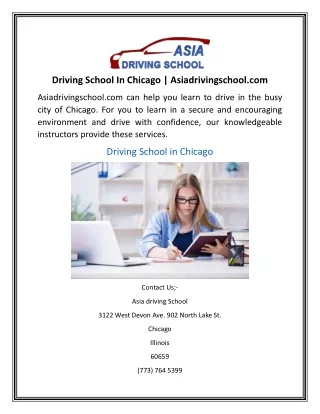 Driving School In Chicago  Asiadrivingschool.com