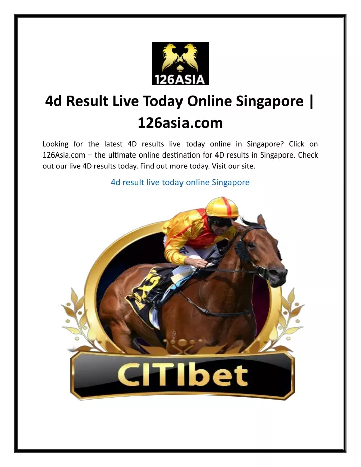 4d result live today online singapore 126asia com