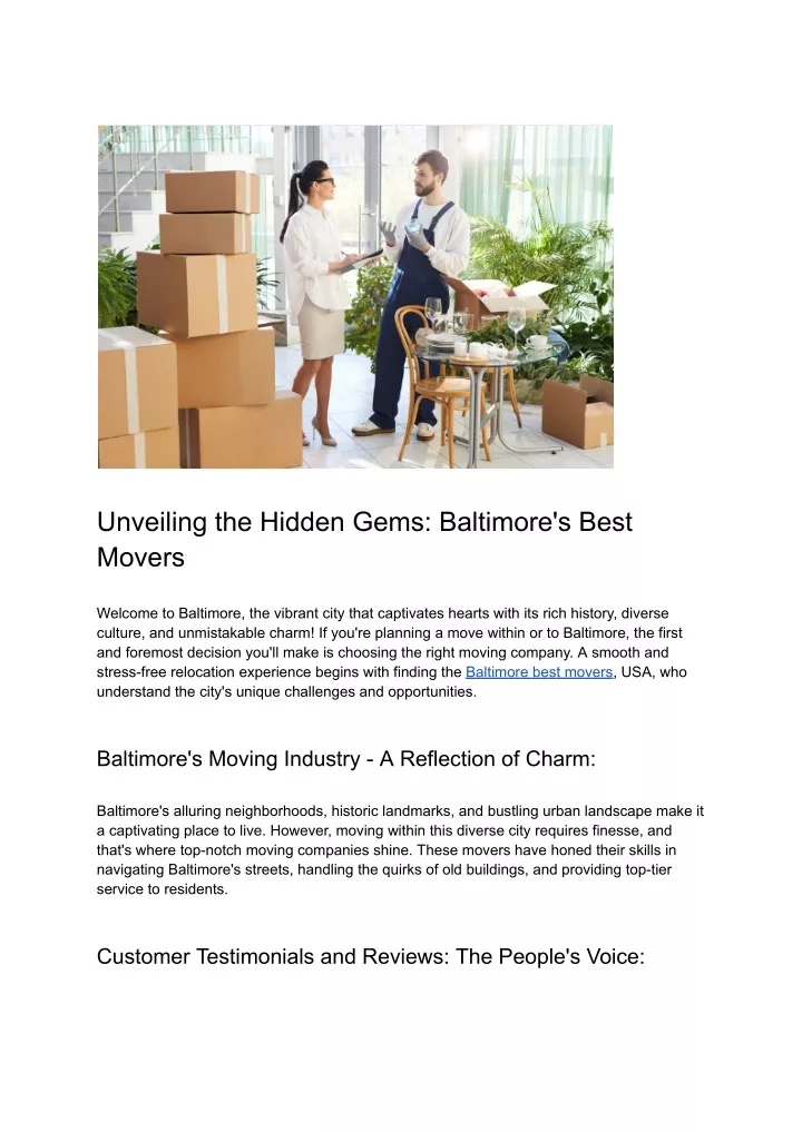 unveiling the hidden gems baltimore s best movers