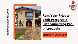 Rent Your Private 4bhk Party Villa with Swimming Pool in Lonavala