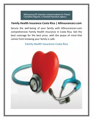 Family Health Insurance Costa Rica  Allinsurancecr.com