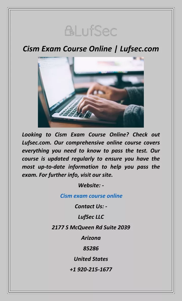 cism exam course online lufsec com