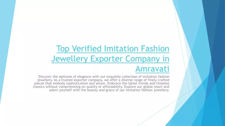 top verified imitation fashion jewellery exporter company in amravati