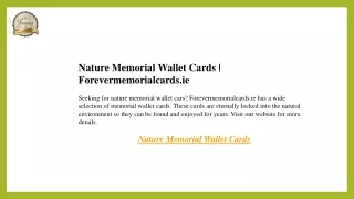 Nature Memorial Wallet Cards  Forevermemorialcards.ie